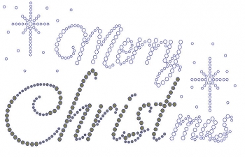 Merry Christmas rhinestone transfers