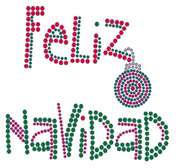Feliz Navidad Rhinestone Transfer