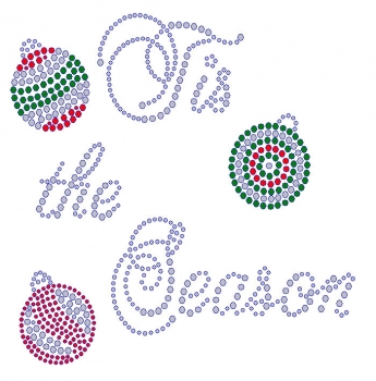 Tis the Season Ornaments Rhinestone Transfer