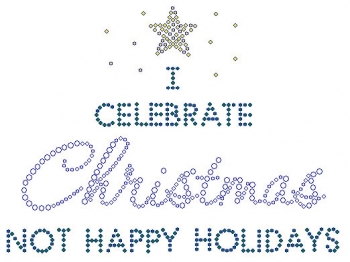 I Celebrate Christmas Rhinestone Transfer