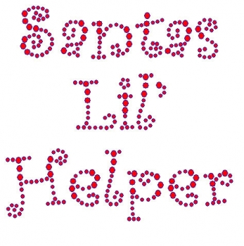 Santas Lil' Helper Rhinestone Transfer