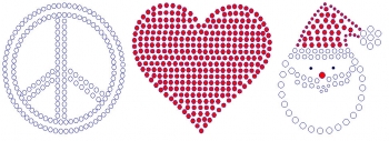 Peace Love Santa Rhinestone Transfer