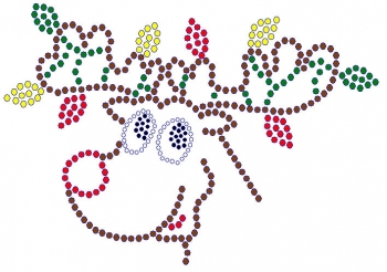 Reindeer Rhinestone Transfer with lights