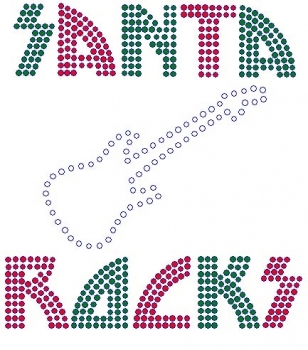 Santa Rocks Rhinestone Transfer