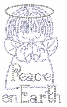 Peace On Earth Rhinestone Transfer