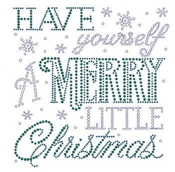 Have Yourself a Merry Little Christmas Emerald Rhinestone Transfer