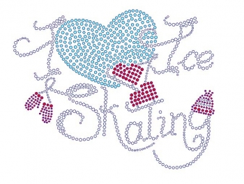 I Heart Ice Skating rhinestone transfer