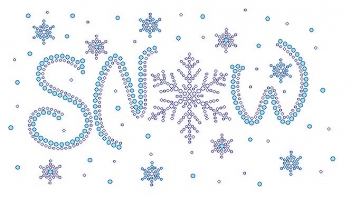 Snow with Snow Flakes rhinestone transfers
