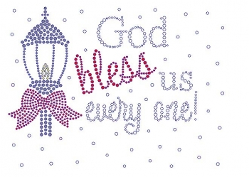 God Bless Us Every One Rhinestone Transfer