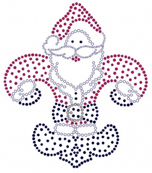 Santa Fleur Rhinestone Transfer