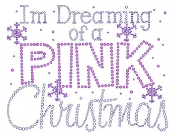 Dreaming of a Pink Christmas Rhinestone Transfer