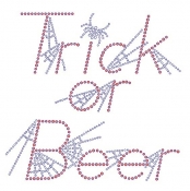 Trick or Beer Rhinestone Transfer
