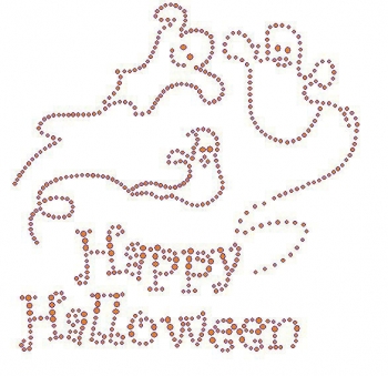Happy Halloween Rhinestone Transfer ghost