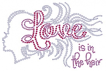 Love is in the Hair Rhinestone Transfers