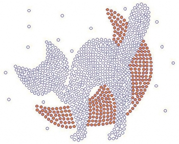 Cat and Moon Rhinestone Transfer