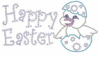 Happy Easter Rhinestone Transfer