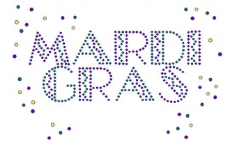 Mardi Gras Rhinestone Transfer