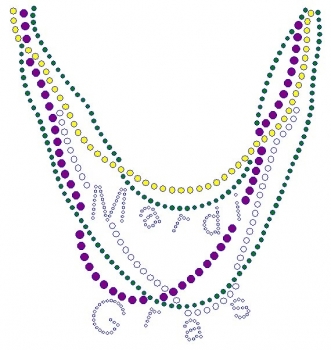 Mardi Gras Beads Rhinestone Transfer