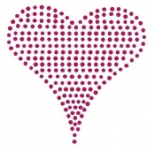 Red Heart Rhinestone Transfer