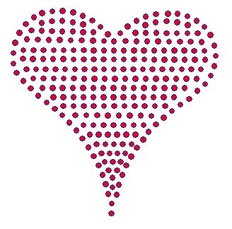 Red Heart Rhinestone Transfer