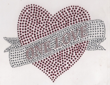 One Love  rhinestones Heart transfer