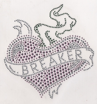Heart Breaker rhinestone transfer