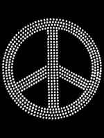 Peace Symbol Clear rhinestones