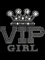 VIP Girl with Crown rhinestone transfer