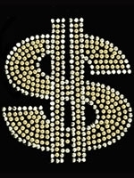 Dollar Sign Rhinestone Transfer