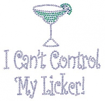 I Can't Control My Licker Rhinestone Transfer