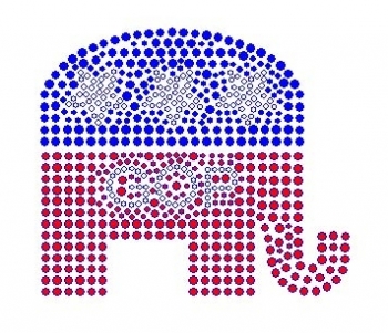 GOP Elephant Rhinestone Transfer