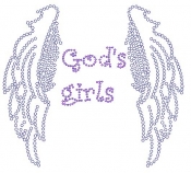 Gods Girls with Wings Rhinestone Transfer