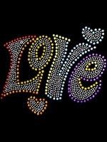 Love rhinestones transfer