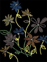 Flowers rhinestone and rhinestud transfer