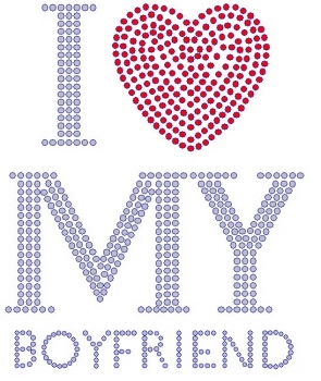 I love My BoyFriend Rhinestone Transfer