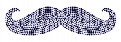 Mustache Rhinestone Transfer black