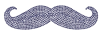 Mustache Rhinestone Transfer black