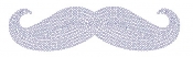 Mustache Rhinestone Transfer crystal