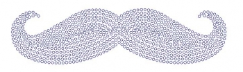 Mustache Rhinestone Transfer crystal