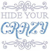 Hide Your Crazy Rhinestone Transfer black