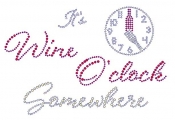 It's Wine O'Clock Somewhere Rhinestone Transfer