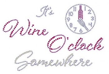 It's Wine O'Clock Somewhere Rhinestone Transfer
