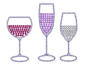 Wine Glasses Rhinestone Transfer
