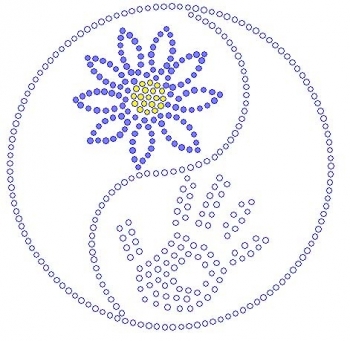 Massage Yin Yang Rhinestone Transfer