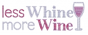Less Whine More Wine Rhinestone Transfer