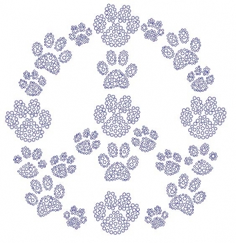 Paw Peace rhinestone transfer