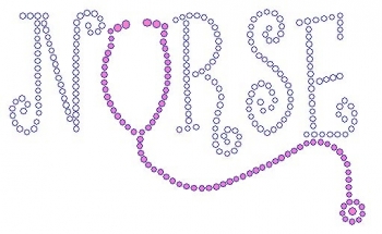 Nurse with Stethescope Rhinestone Transfer