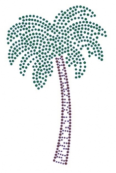 Palm Tree Leaning Left Rhinestone Transfer
