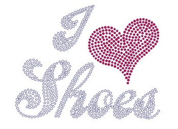 I Heart Shoes Rhinestone Transfers
