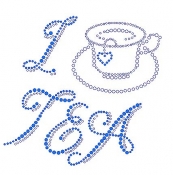 I love Tea Rhinestone Transfer